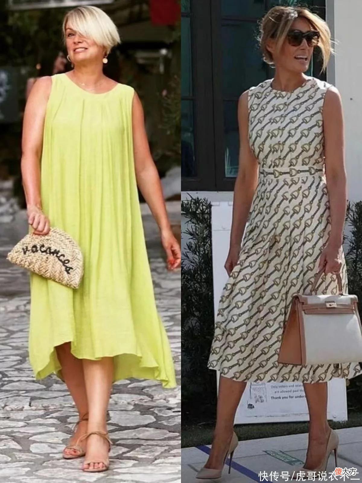 【时尚一点】“短袖裙”过时了,今年流行的是“无袖裙”,50、60岁女人穿好美
