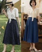 【时尚一点】中年女人别老穿裤子了，今夏流行“小衫+半裙”，时髦又有女人味