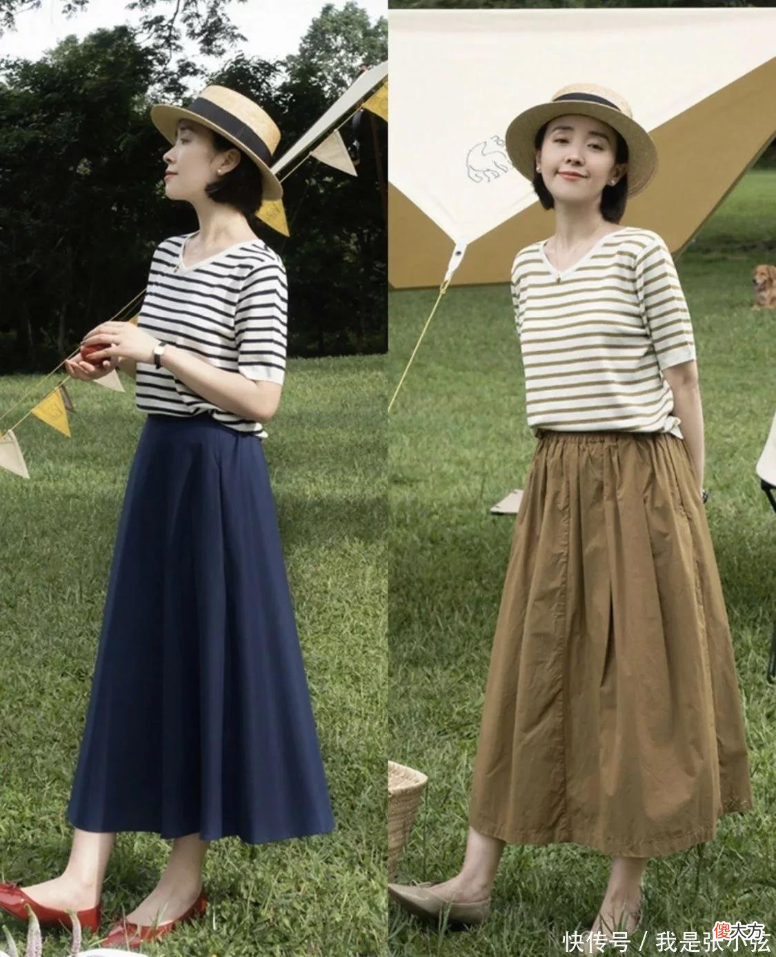 【时尚一点】中年女人别老穿裤子了，今夏流行“小衫+半裙”，时髦又有女人味