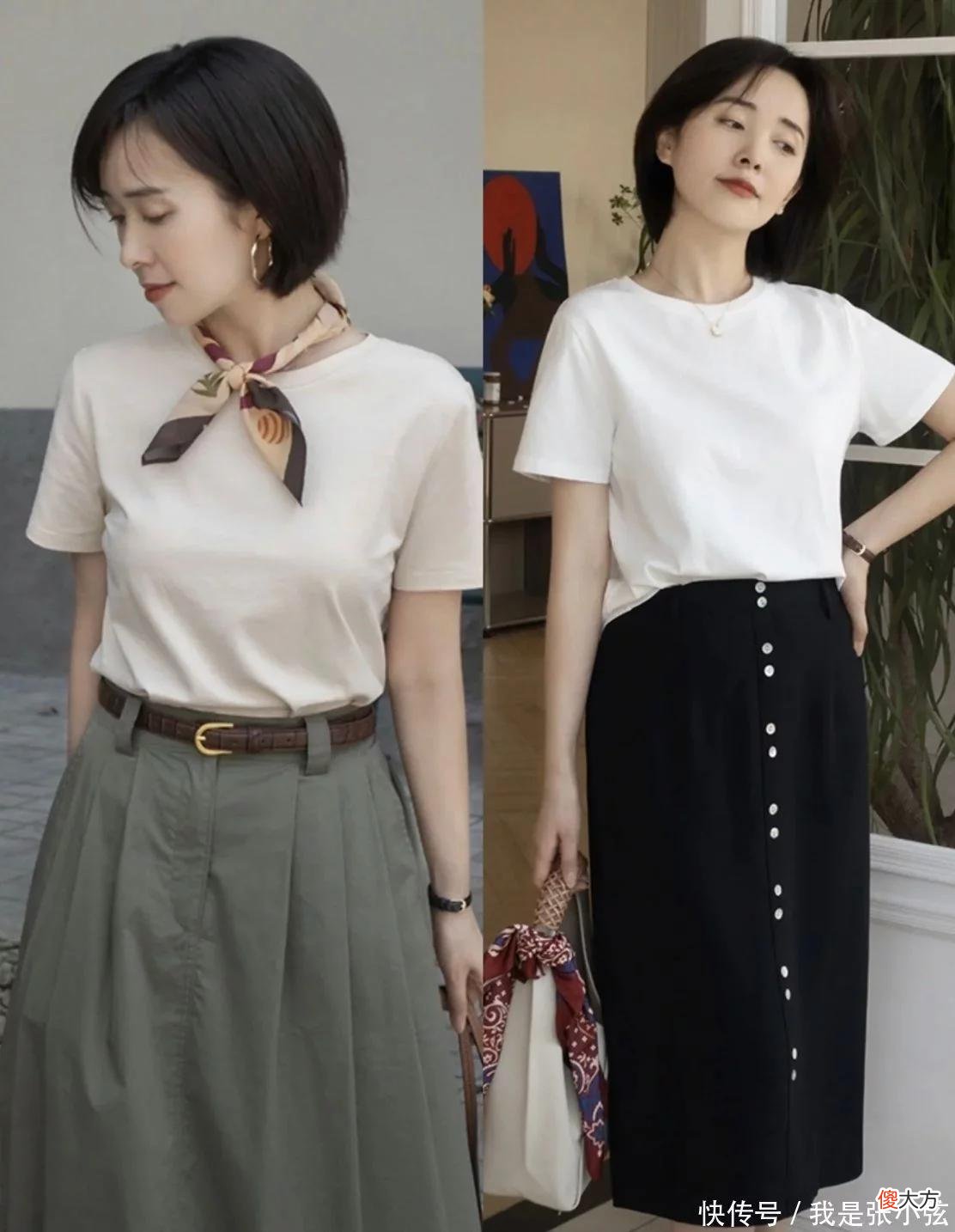 【时尚一点】中年女人别老穿裤子了，今夏流行“小衫+半裙”，时髦又有女人味