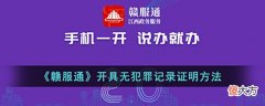 【游戏迷】《赣服通》开具无犯罪记录证明方法