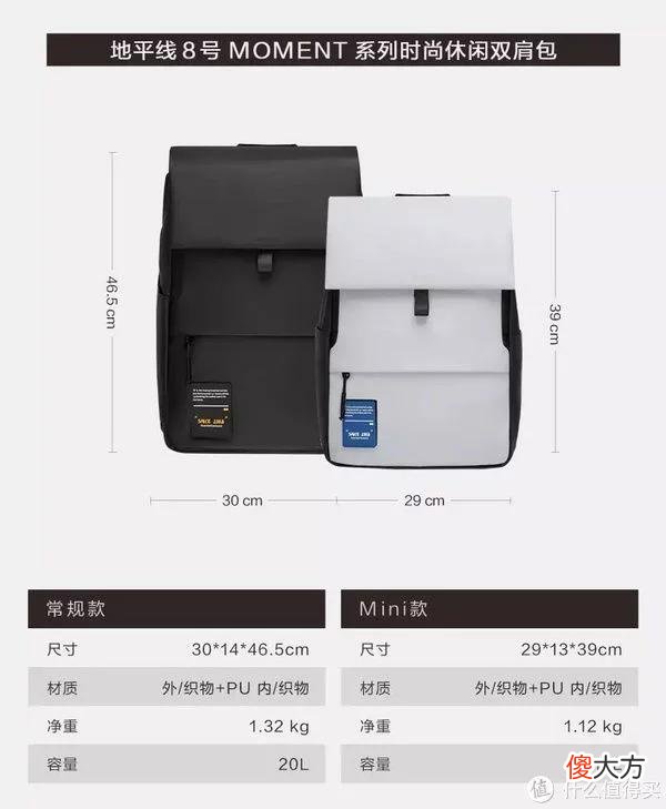【时尚一点】家里人的服饰鞋包 篇八：地平线8号MOMENT双肩电脑包，帮老男人显得年轻那么一点点儿